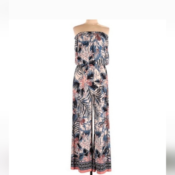 Sandiva Pants - Sandiva Strapless Floral Boho Jumpsuit Small
